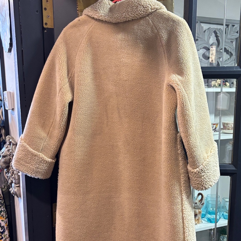 Women's Tan Sherpa Coat - Picture 5 of 5